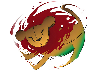 Simba en acuarela vectorizada design graphic design illustration vec vector