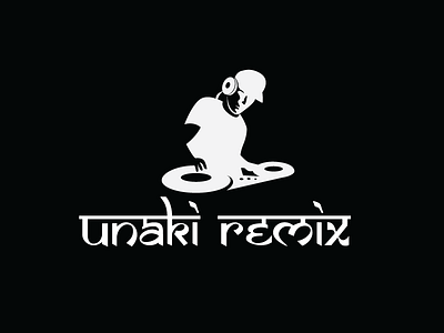 Unaki Remix Logo branding djsound kreativeartdesign logowork