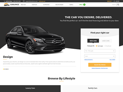 Landing Page_Carlance Automotive automotive automotive design branding kreativeartdesign sketch ui ux design webdesign website