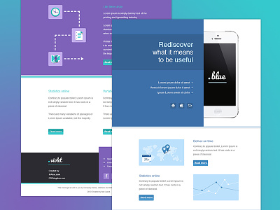 App eNewsletter Templates - Blue & Violet blue campaign design e mail flat graphicriver mail newsletter psd
