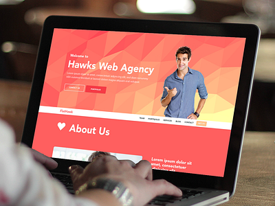 Hawks Web Agency website - color set 2 bootstrap button flat icon onepage orange retro web website yellow