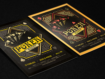 Poker Magazine Ad, Poster or Flyer - Flat & 3D vol2 ad black casino flyer gold jack leaflet magazine poker psd template tournament