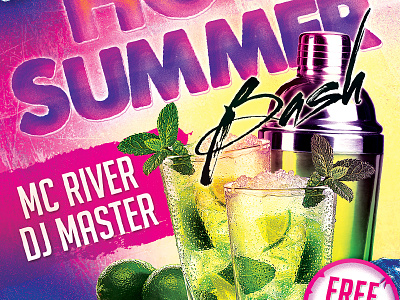 Hot Summer Bash Party Flyer