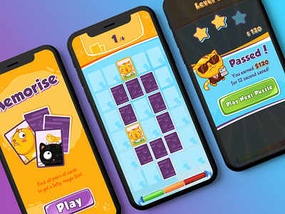 Logic Cat Game on iOS app cat design game puzzle ui