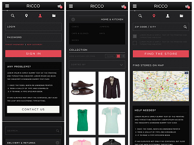 mobile shop app design fashion luxury mobile retina shop site web website