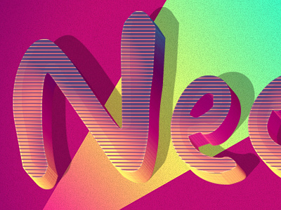 3D summer text styles design effect green neon pink style text wip yellow