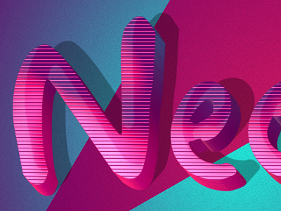 3D summer text styles design effect green neon pink style text wip yellow