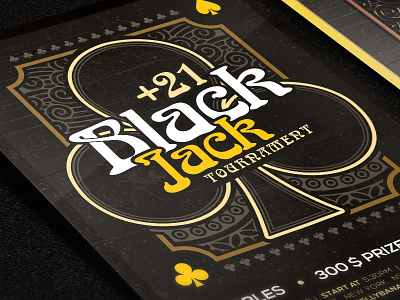 Black Jack Tournament Flyer 3d ad black chips flat flyer jack magazine poker template tournament