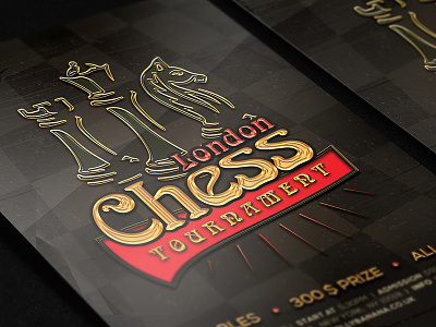 London Chess Tournament Flyer chess flyer gold template tournament
