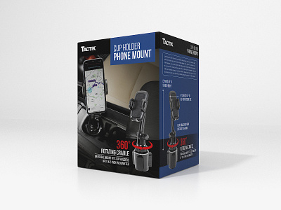 Packaging - Cup Holder Phone Mount 3d 3d modeling 3d rendering graphic design packaging