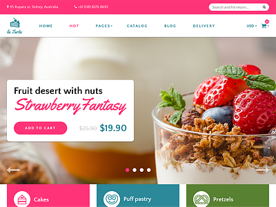 La tarta – Bakery shop PSD template [RELEASE] bakery cakes clean contrast e commerce flat modern shop sweet ui ux
