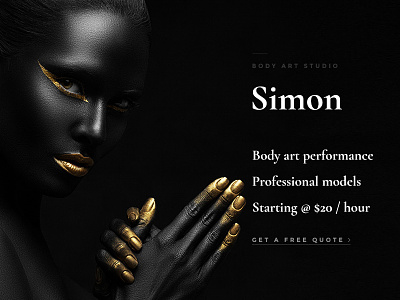 Body Art Studio One Page [SIMON Project] body art body paint bold clean creative landing minimalism premium themeforest ui