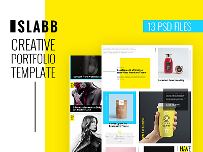 Slabb — Creative Portfolio PSD Template bold bright clean contrast creative landing personal portfolio themeforest typography