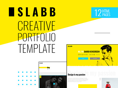 Slabb — Creative Portfolio HTML5 Template bold clean creative experimental freelancer fullscreen modern one page parallax personal portfolio