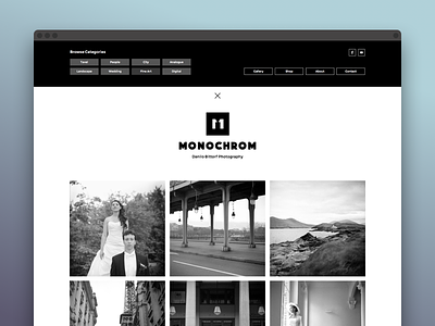 Monochrom Website | Menu bittorf danilo grid landing menu monochrom photography portfolio ui