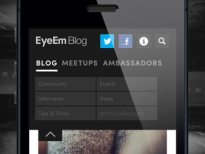 EyeEm Blog menu blog eyeem menu photography responsive ui