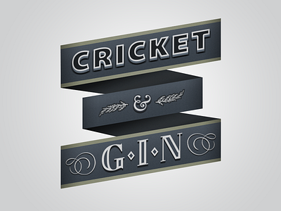 Cricket & Gin associations badge cricked drinks gin label