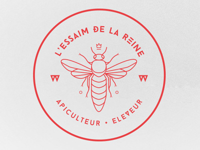 🐝 bee design circle typography identity logo red