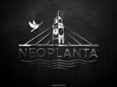 Neoplanta Logo (Chrome) bridge danube dove logo neoplanta novisad river serbia vector wheat