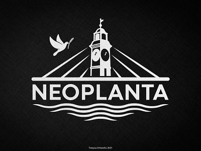 Neoplanta Logo (Black & White) bridge danube dove logo neoplanta novisad river serbia vector wheat