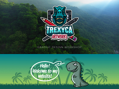 TrexycaArtworks Website cartoon design graphic design ui ux vector web webpage website