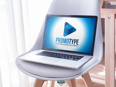 PromoType Logo v2 (on Laptop) brand brandidentity company design digital graphic graphicdesign identity laptop logo logodesign marketing media promo promotype type vector