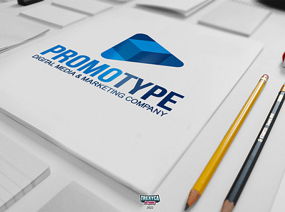 PromoType Logo (on Paper) brand brandidentity company design digital graphic graphicdesign identity logo logodesign marketing media promo promotype type vector