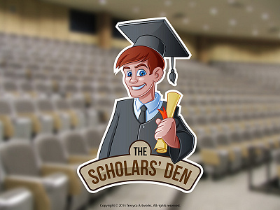 The Scholars Den Mascot Logo cartoon character design illustrator logo mascot photoshop scholar scientist sticker vector