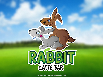 Caffe Bar Rabbit Mascot Logo bunny caffe bar cartoon character design illustrator logo mascot photoshop rabbit sticker vector