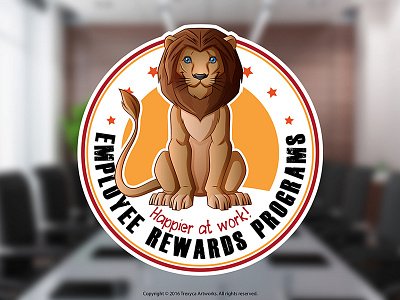 Employee Rewards Programs Mascot Logo cartoon character design happy illustration illustrator lion logo mascot photoshop sticker work