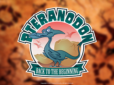 Pteranodon Mascot Logo cartoon character design illustration illustrator logo mascot photoshop prehistoric pteranodon sticker vector