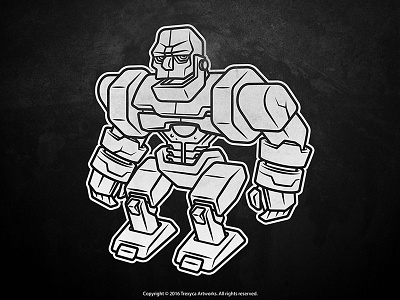 Robotic Fire Golem (Black and White) cartoon logo character design fire golem igneous illustration lava mascot logo robot robotics vector