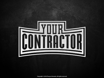 Title logo for a Construction Company (Black & White) cartoon logo character design contractor illustration illustrator logo mascot logo vector worker