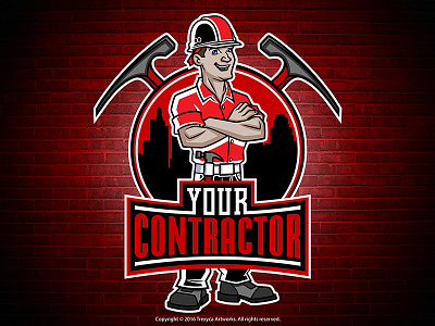 Mascot Logo for a Construction Company cartoon logo character design contractor illustration illustrator logo mascot logo vector worker