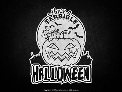 Terrible Halloween Sticker (Black & White) cartoon logo character design halloween illustration illustrator logo mascot logo pumpkin pumpkin lantern sticker vector vectorworks