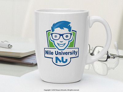 University Mug brainy cartoon logo character design geek illustration illustrator mascot logo mug student trendy university vector