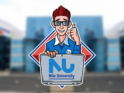 Mascot Logo for an University brainy cartoon logo character design geek illustration illustrator mascot logo student trendy university vector