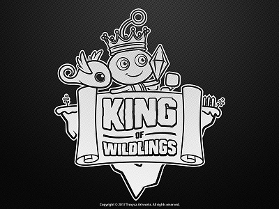 King of Wildlings Cartoon Logo (Black & White)