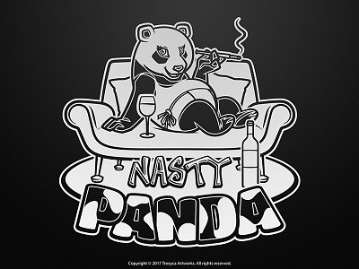 Nasty Panda Cartoon Logo (Black & White) cartoon logo character design emblem logo illustration illustrator logo mascot logo nasty panda photoshop sticker vector