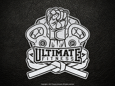 Ultimate Fitness Emblem Logo (Black & White)