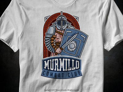 Murmillo Combat Club T-Shirt club combat emblem logo fight fighter gladiator gym logo mascot logo murmillo vector workout