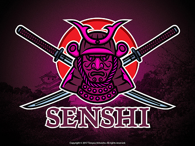 Emblem Logo for a Clothing Line brand character clothing combatant fighter illustrator logo mascot samurai shogun vector warrior