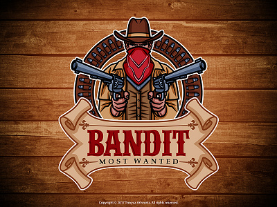 Bandit Mascot Logo bandit cartoon logo character design emblem logo illustration logo mascot mascot logo outlaw photoshop vector wild west