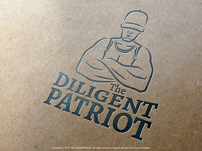 Emblem Logo for a Clothing Line cartoon character design diligent emblem guy illustration logo mascot patriot power vector