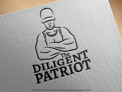 Emblem Logo for a Clothing Line cartoon character design diligent emblem guy illustration logo mascot patriot power vector