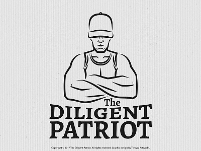 Emblem Logo for a Clothing Line cartoon character design diligent emblem guy illustration logo mascot patriot power vector