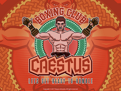 Caestus Boxing Club Emblem Logo boxing caestus cartoon character design emblem gladiator illustration logo mascot sport vector