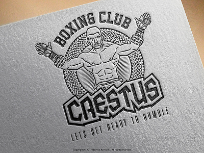 Caestus Boxing Club Emblem Logo boxing caestus cartoon character design emblem gladiator illustration logo mascot sport vector