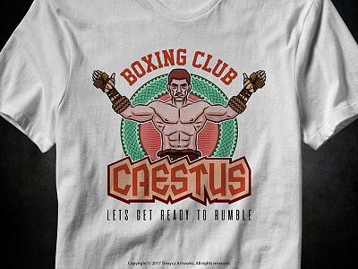 Caestus Boxing Club T-Shirt boxing caestus cartoon character design emblem gladiator illustration logo mascot sport vector