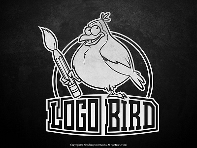 Logo Bird Mascot Logo (Black & White) bird cartoon logo character design fowl illustrator logo mascot logo vector vectorworks